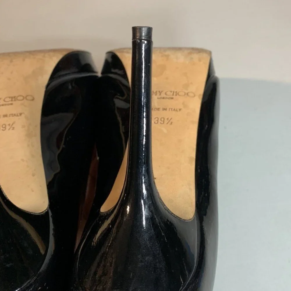 Jimmy Choo Pumps Black Patent Leather Pointed Toe Heels - Picture 14 of 14